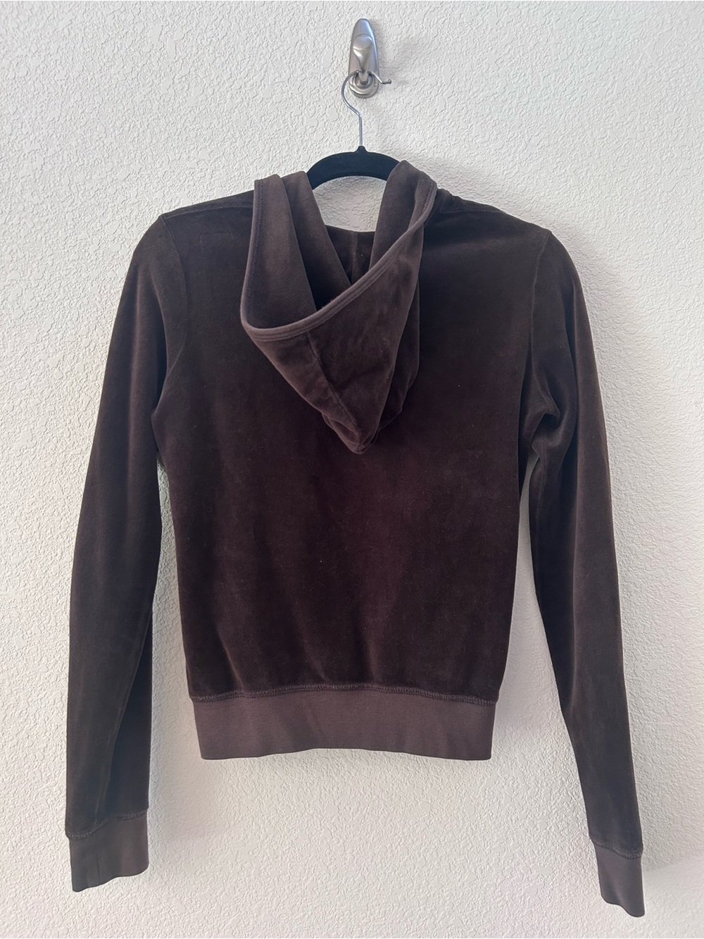 Juicy Couture Vintage Chocolate Brown Velour Zip Up Hoodie Size M - Picture 8 of 8